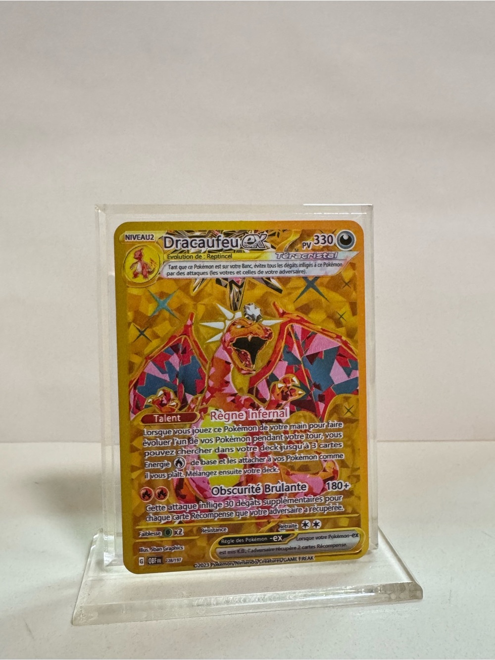 Pokemon SPANISH Charizard 228/197 Gold Metal Card Collectible/Gift/Fan Art